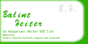 balint heiter business card